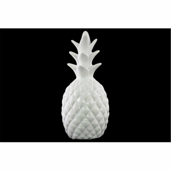 Smartgifts 4.25 x 9.75 x 4.25 in. Ceramic Pineapple Figurine - Gloss Finish, White SM3245021